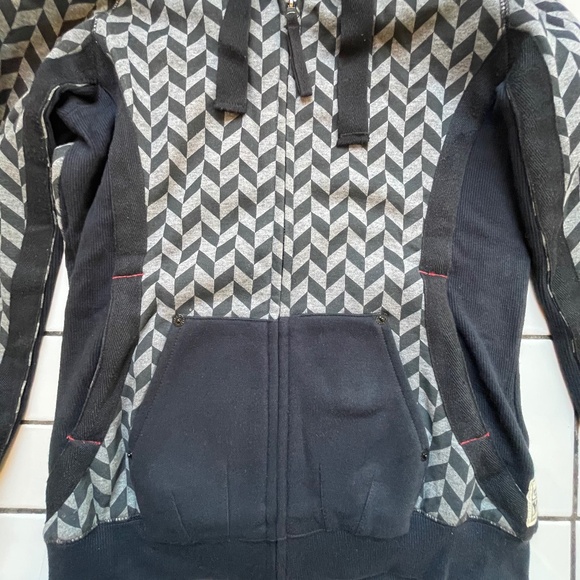 HELLZ BELLZ Punk Rocker Biker Zip Up NYC Double Hoodie Chevron Joan Jett HLZBLZ - Picture 6 of 14